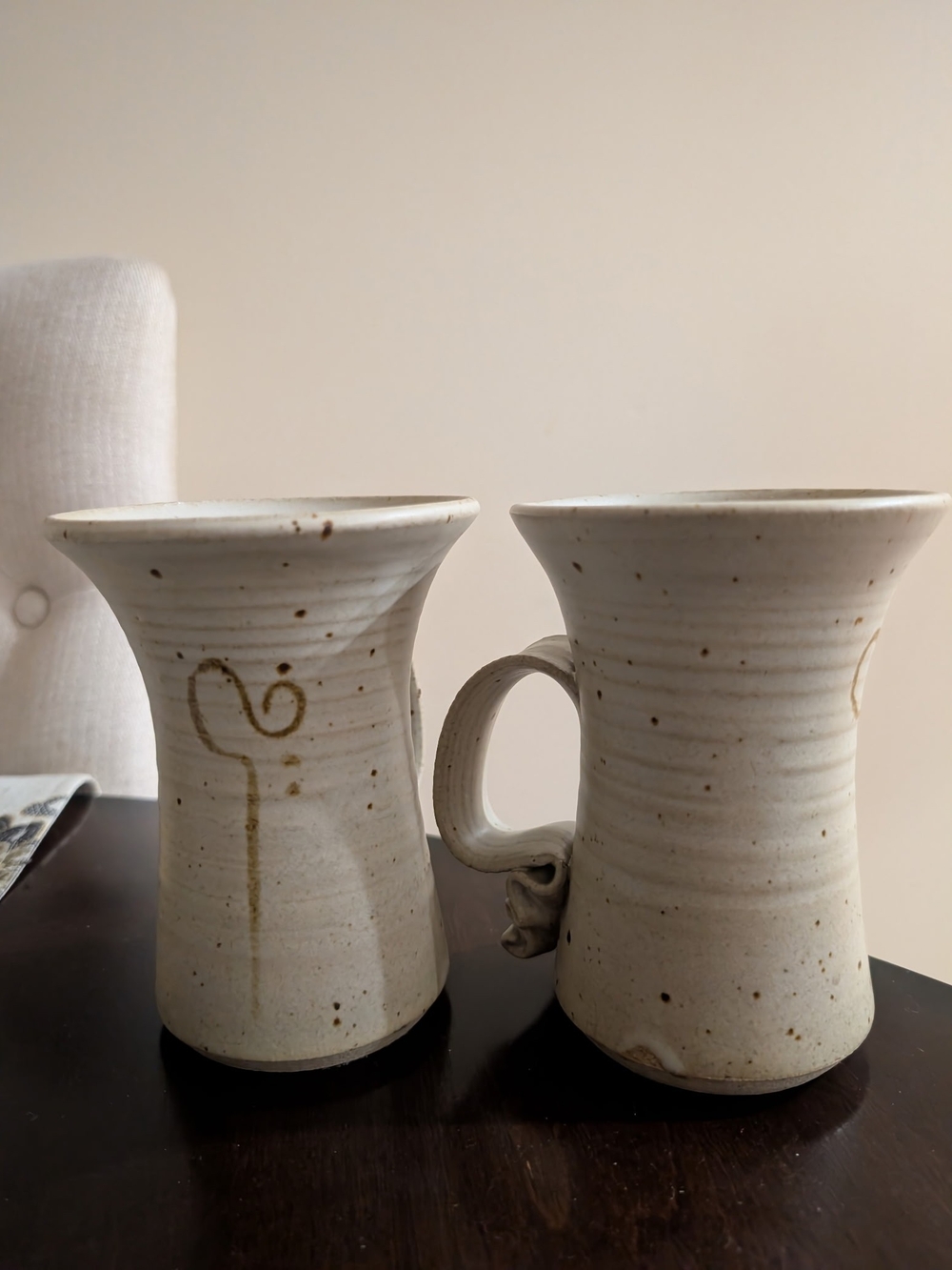 Handmade Speckled Cream Ceramic Mug - Rustic Home Accent